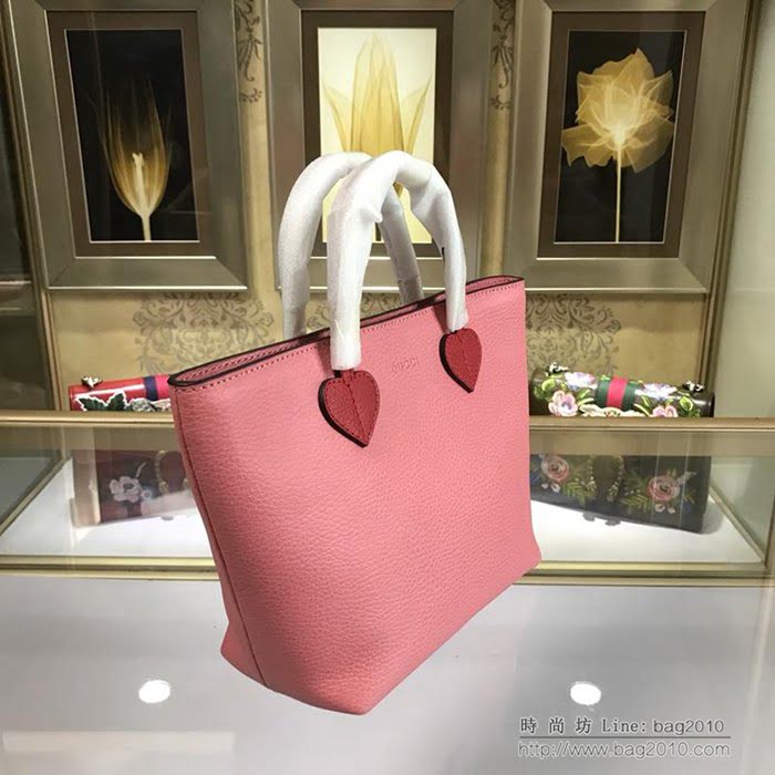GUCCI古馳女包 2019新款 專櫃品質 457195 進口牛皮 女士手提包 GUCCI購物包 粉色  ydgq3461